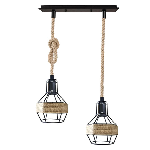 Ceiling Pendant Light Metal Hemp Rope Style ~6203