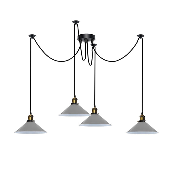 Drop Ceiling Lights 4 Arm Hook Swag Light E27 ~6724 – Grey