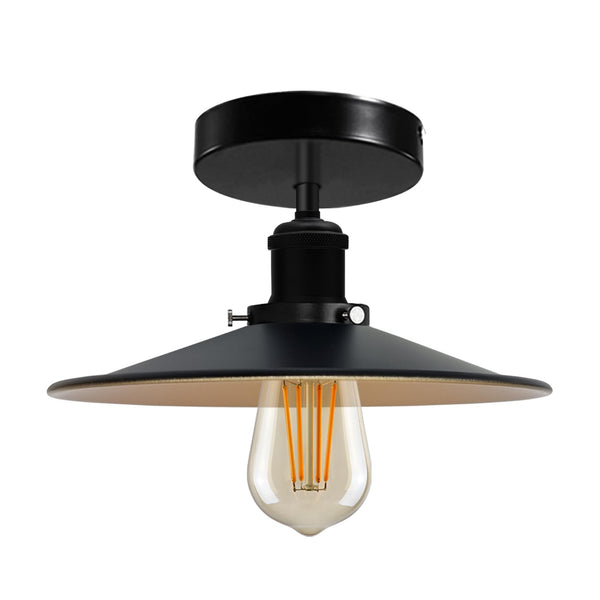 Modern Semi-Flush Mount Industrial Ceiling Light - 6267 – Black inner Gold With Bulb