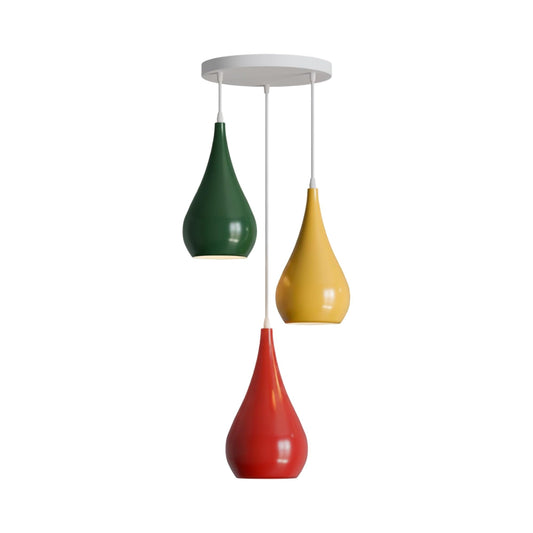 DROPPEN Colourful Triple Teardrop Pendant 3 Light ~6851