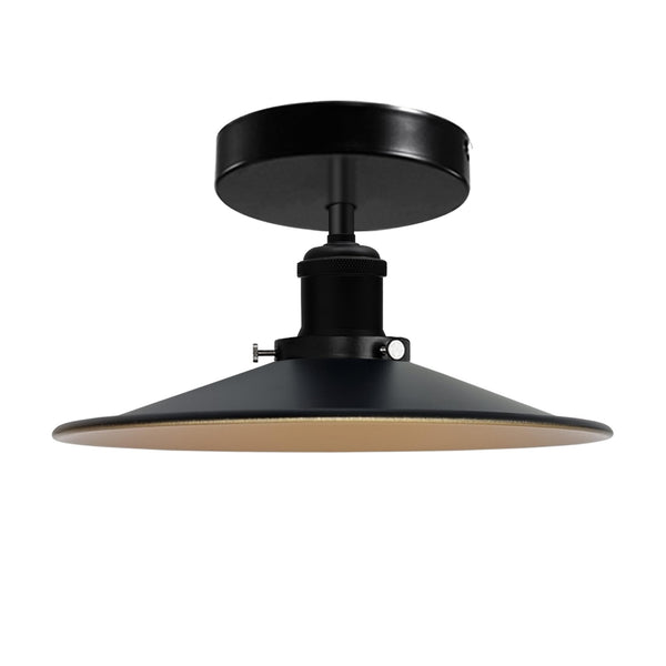 Modern Semi-Flush Mount Industrial Ceiling Light - 6267 – Black inner Gold Without Bulb