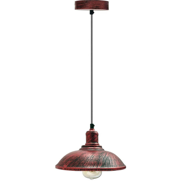 Vintage Hanging Shade Ceiling Pendant Light ~5668 – Rustic Red / 24CM