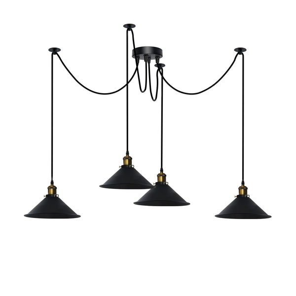 4 Bulb Octopus Ceiling Light E27 2M Long ~6730 – Black