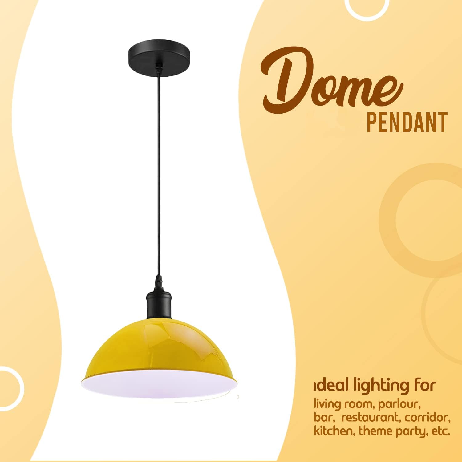 Yellow dome Shade ceiling Pendant Lights