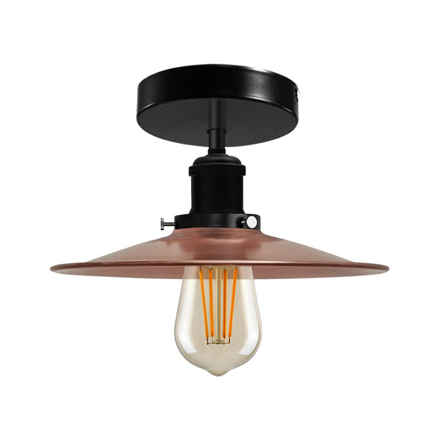Modern Semi-Flush Mount Industrial Ceiling Light - 6267 – Copper With Bulb
