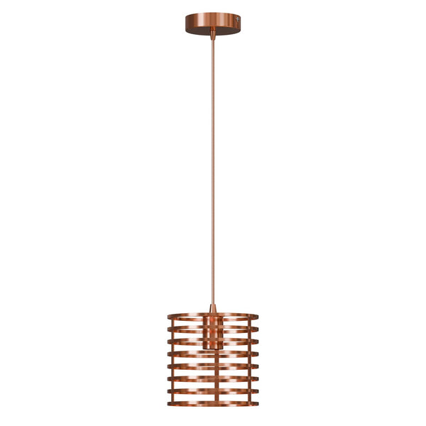 Rose Gold Pendant Light Single & Triple Head | Metal Cage ~6457 – Single Head