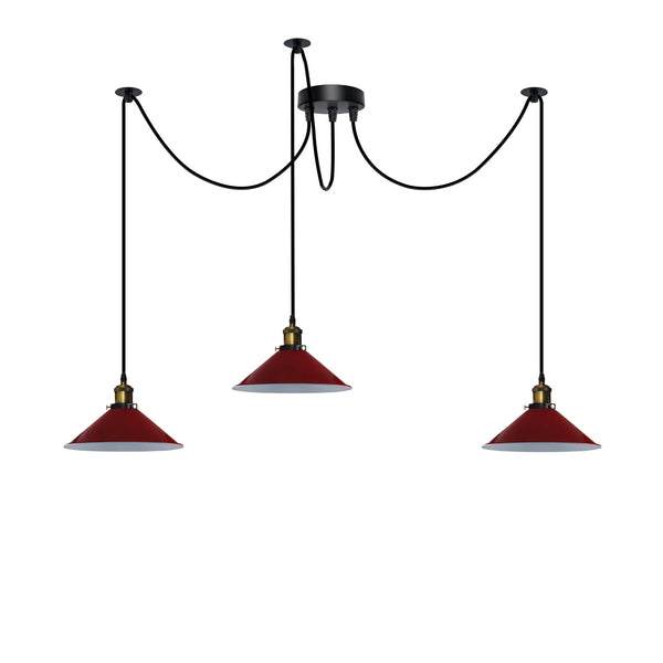 3 Fluming Spider Pendant Light E27 Metal ~6175 – Red