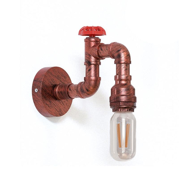 E27 Steampunk Wall Lights Indoor ~6264 – Rustic Red / With Bulb