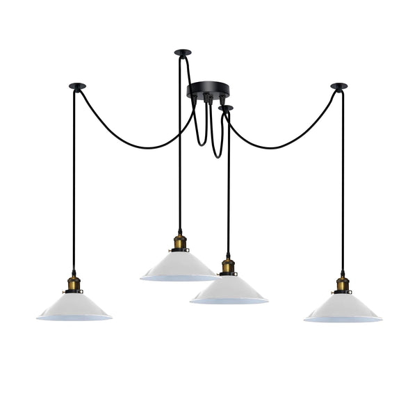 Drop Ceiling Lights 4 Arm Hook Swag Light E27 ~6724 – White