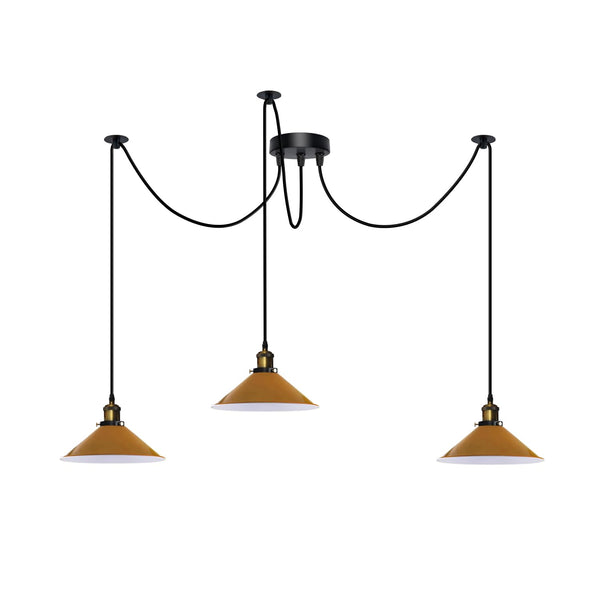 3 Fluming Spider Pendant Light E27 Metal ~6175 – Yellow