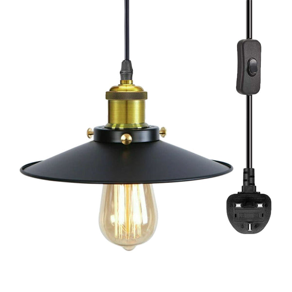 4m Plug in Pendant Lighting Metal ~6217 – Flat / Yes