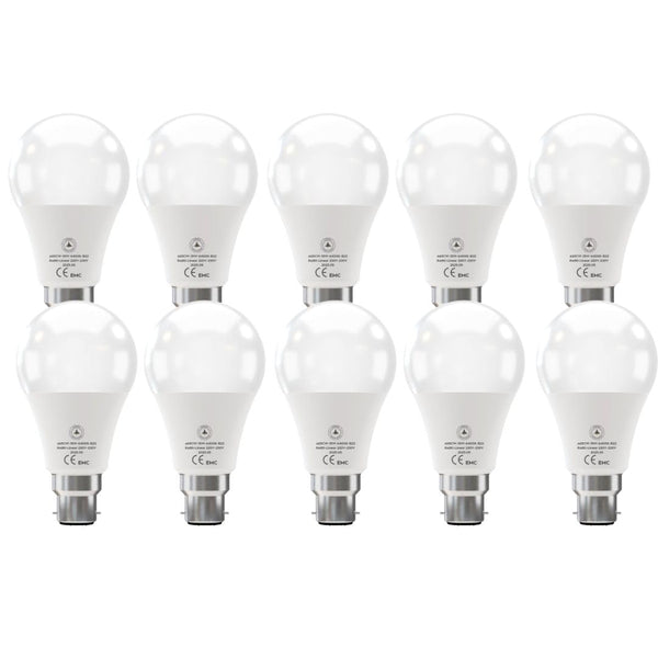 B22 LED Bulb A65 15W 1500LM Cool White 6400K Energy Saving~6262 – Pack of 10