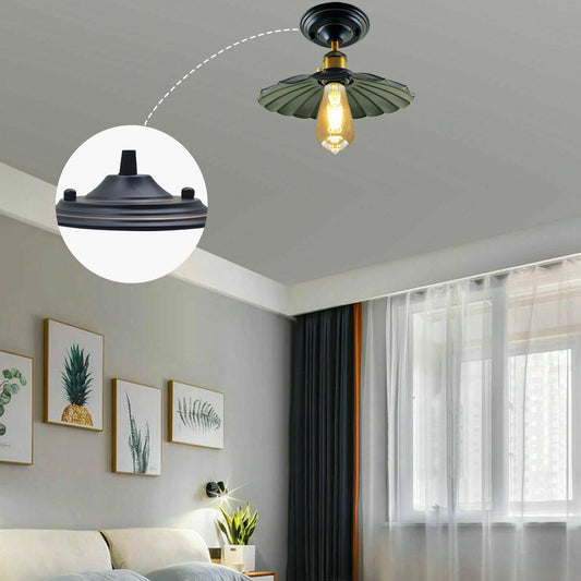 140mm Single Outlet Drop Metal Front Fitting Ceiling Rose~1452