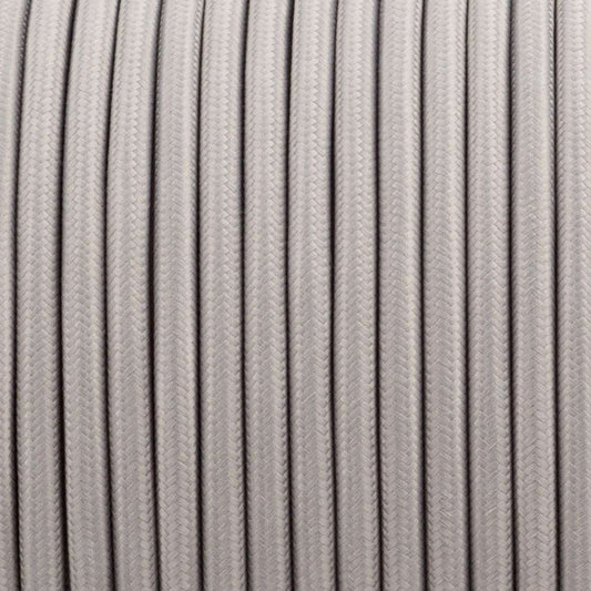 3 core Round Vintage Braided Fabric Grey Cable Flex 0.75mm~3040