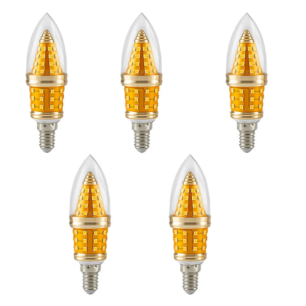 Retro LED E14 kaarsvlam koel witte bol kroonluchterlamp~5893 – 5-pack