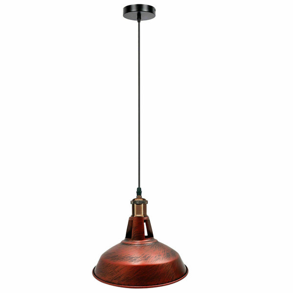 Metal Ceiling Pendant Light LED Modern Lamp Shade Hanging Lamp ~5870 – Rustic Red / No