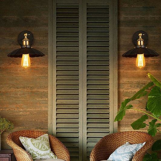 umbrella  black wall sconce