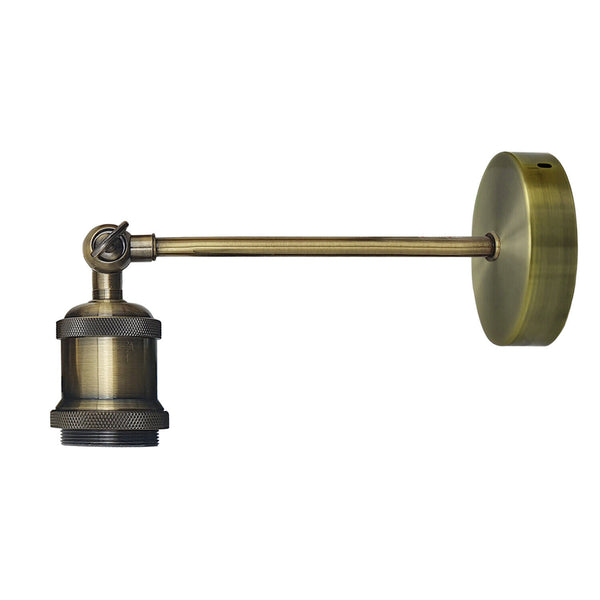 Industrial Wall Light E27 Vintage Metal Sconce with Adjustable Arm~5770 – Green Brass / No