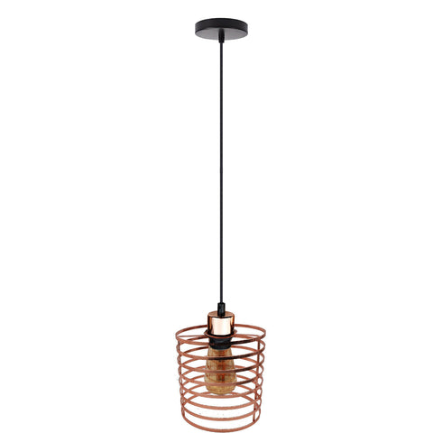 Ledsone Industrial Cage Pendant Light - Adjustable Fabric Flex Lamp ~6567