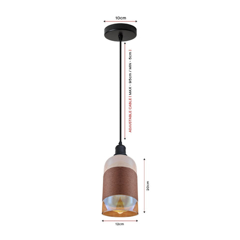 Industrial Ceiling Light Fitting | Retro Pendant Glass Shade E27 ~6426