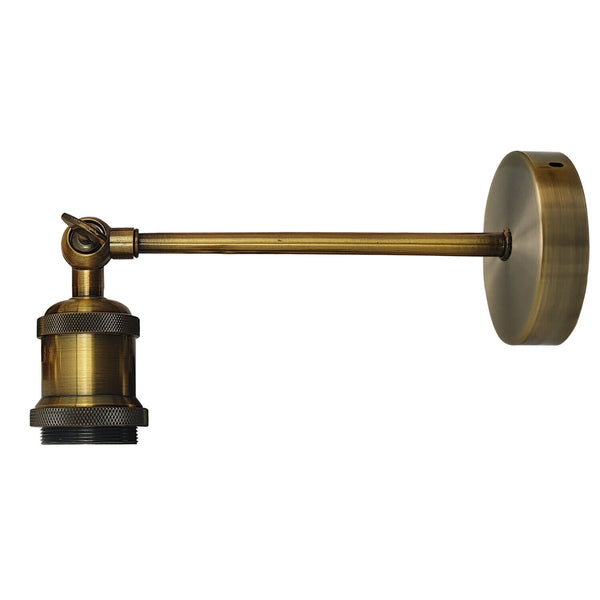 Industrial Wall Light E27 Vintage Metal Sconce with Adjustable Arm~5770 – Yellow Brass / No