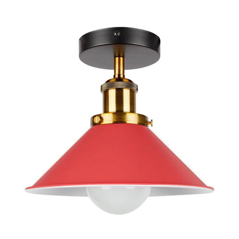 Modern Industrial Cone Shade Light Semi Flush Mount ~6249