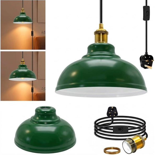 4m Long Swag Plug-in Pendant E27 With Swich  ~6813 – Green