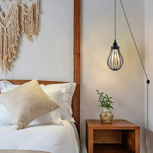 LEDSone E27 Dimmer Switch Pendant Light with UK Plug In_2M Fabric Flex Cable~6218