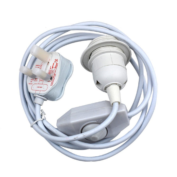Lámpara colgante blanca de 4 m con enchufe y regulador de intensidad, casquillo E27 ~ 6043 – No