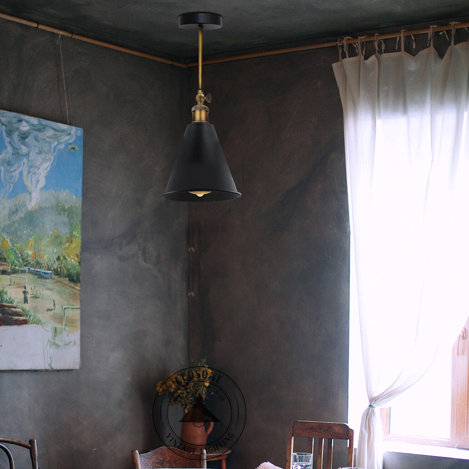  black wall sconce cone shape