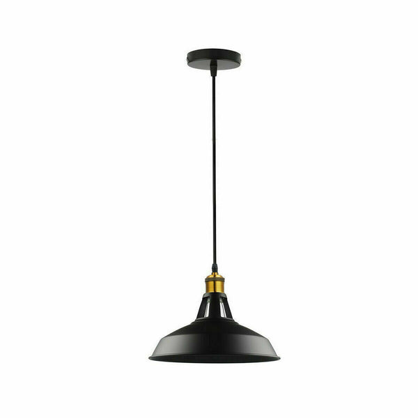 Metal Ceiling Pendant Light LED Modern Lamp Shade Hanging Lamp ~5870 – Black / No