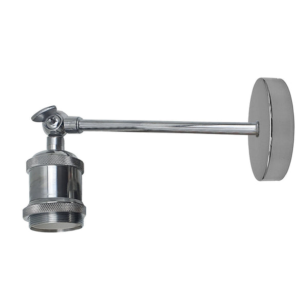 Industrial Wall Light E27 Vintage Metal Sconce with Adjustable Arm~5770 – Satin Nickel / No