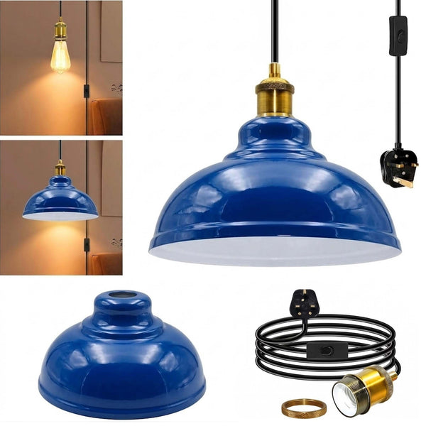 4m Long Swag Plug-in Pendant E27 With Swich  ~6813 – Navy Blue