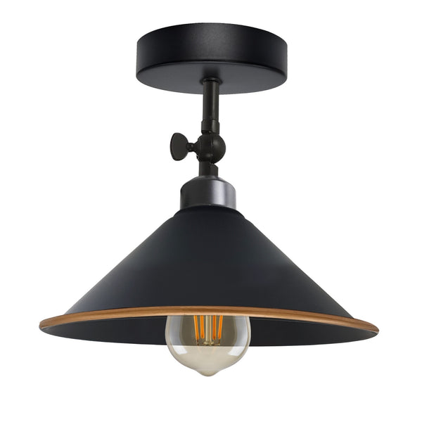 Flush Mount Ceiling Light Metal ~6216 – Black & Gold / Yes