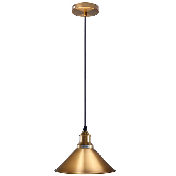 Industrial Metal Refurbished Cone shade Ceiling Pendant Light ~ 5738 – Yellow Brass