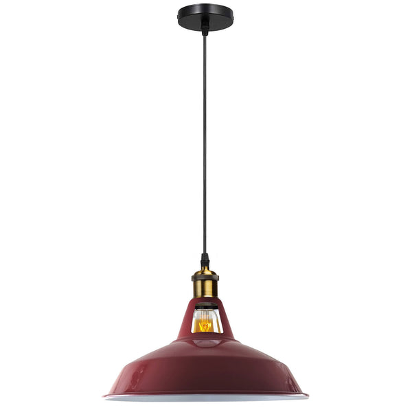Metal Ceiling Pendant Light LED Modern Lamp Shade Hanging Lamp ~5870 – Burgundy / No