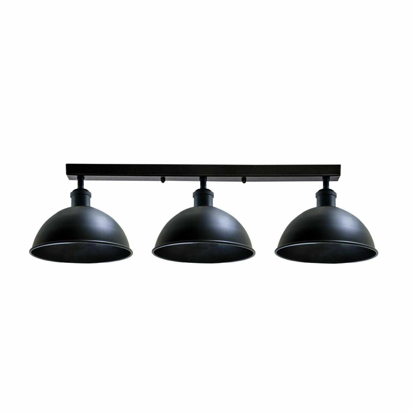 ceiling light fixture with three bulb shades