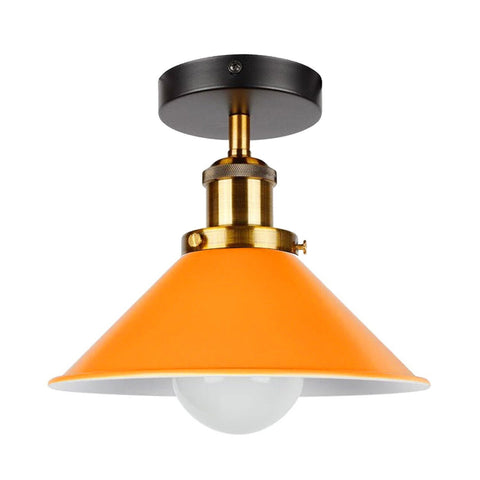 Modern Industrial Cone Shade Light Semi Flush Mount ~6249