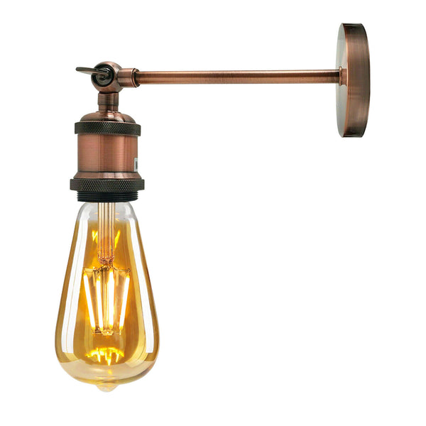 Industrial Wall Light E27 Vintage Metal Sconce with Adjustable Arm~5770 – Copper / Yes