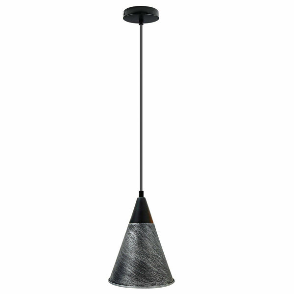 Industrial Vintage Style Ceiling Hanging Pendant Lamp Fixture ~5715 – Brushed Silver / No