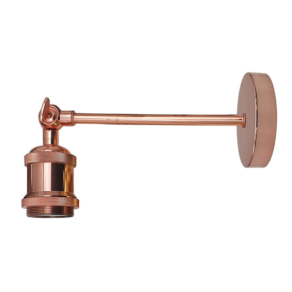 Industrial Wall Light E27 Vintage Metal Sconce with Adjustable Arm~5770 – Rose Gold / No