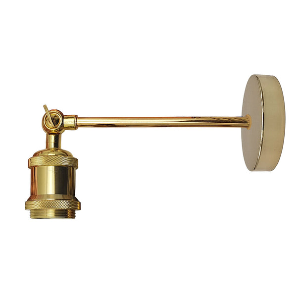 Industrial Wall Light E27 Vintage Metal Sconce with Adjustable Arm~5770 – French Gold / No