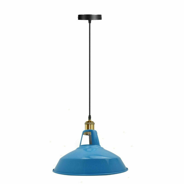 Metal Ceiling Pendant Light LED Modern Lamp Shade Hanging Lamp ~5870 – Blue / No