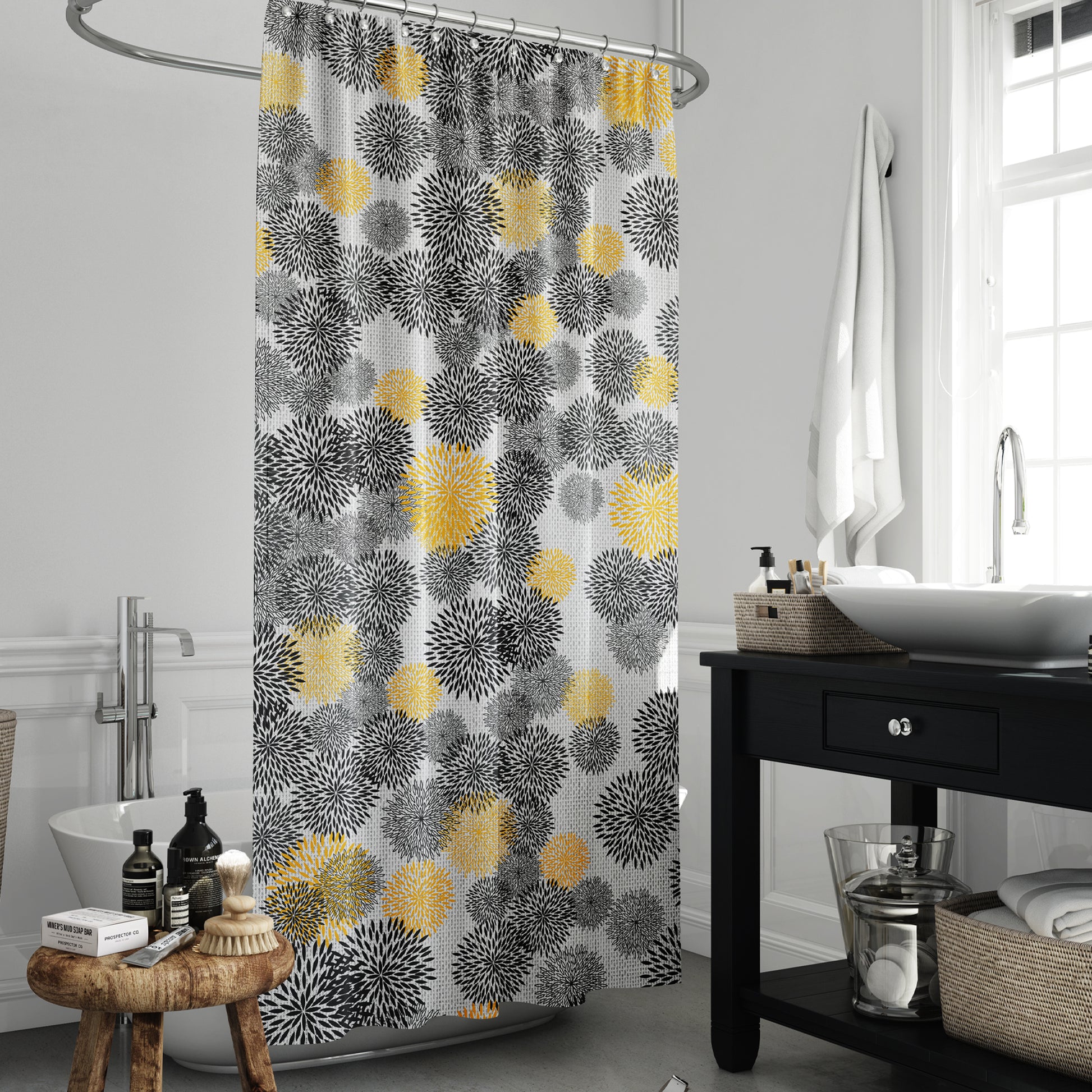 Weighted shower curtain