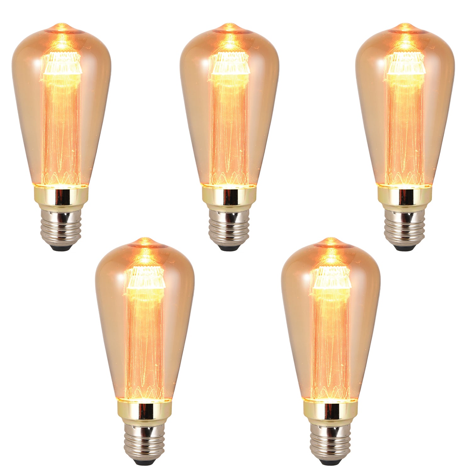 E27 Vintage Edison light bulb 3W Non dimmable filament bulb-5 Pack