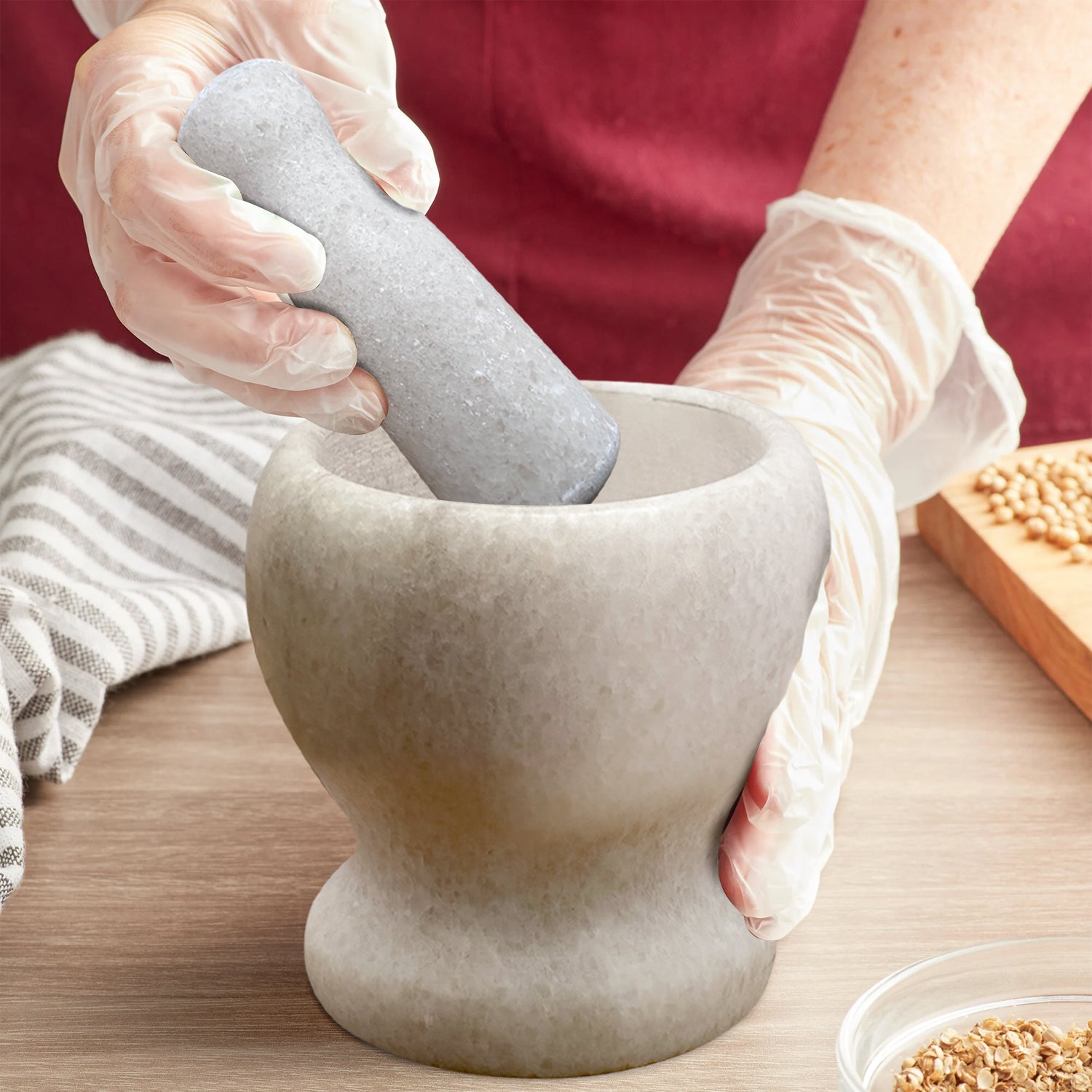 pestle and mortar set large