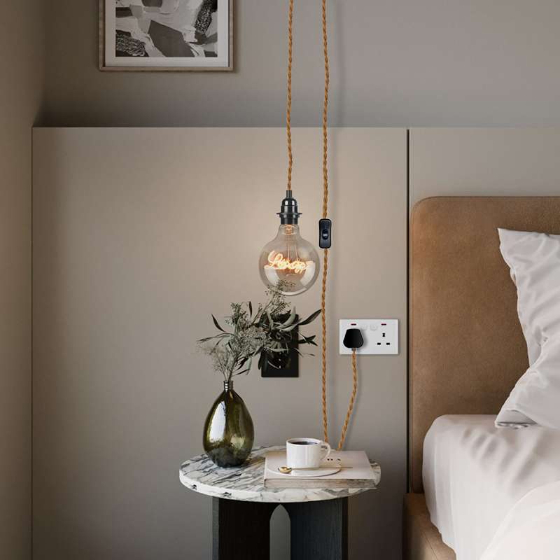 Plug in ceiling light for outlet bedroom