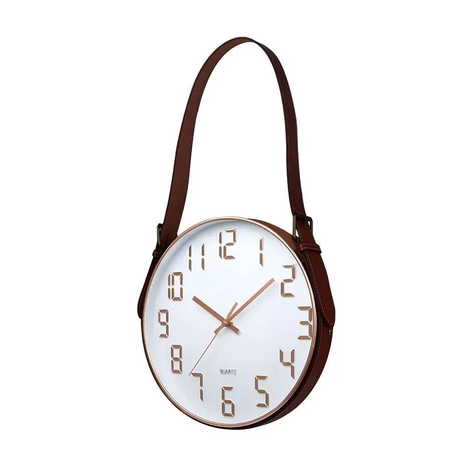 Leather Belt Hanging Wall Clock| Decorative DIY Clock