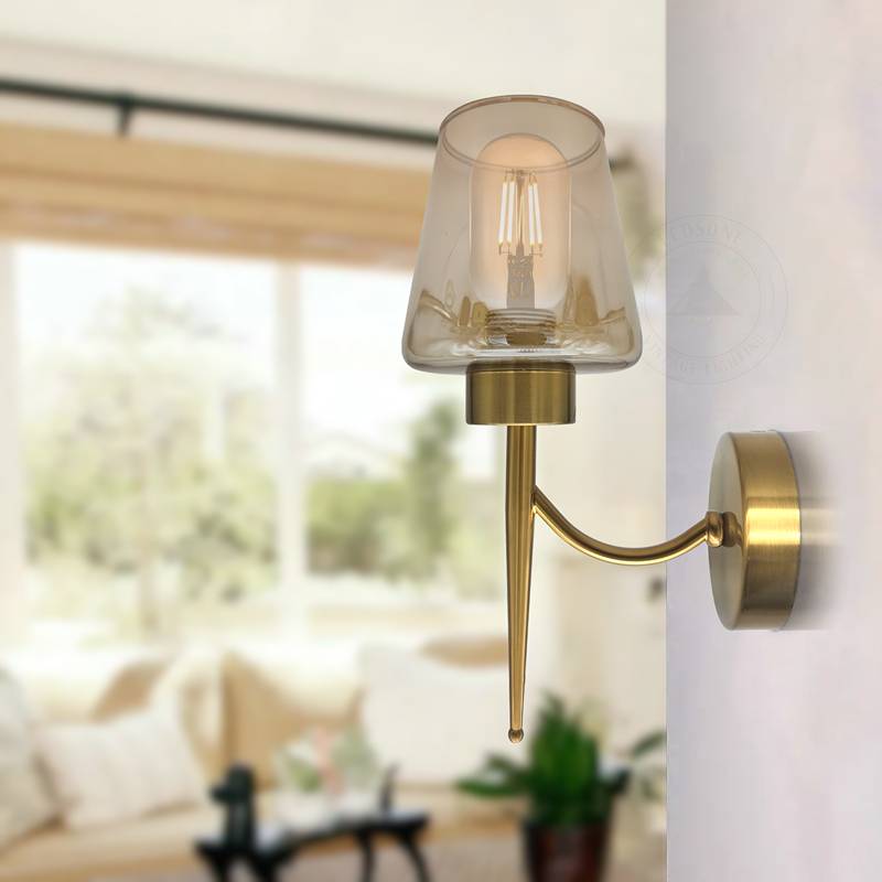 Copper plating Glass wall lights E27 Base  gold suitable for wall