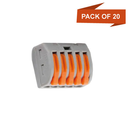 5-way spring lever terminal connector UK electrician clamp